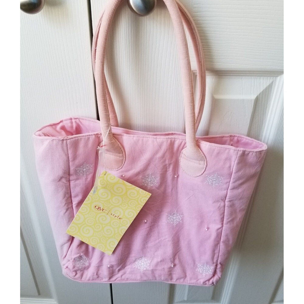 Quacker factory corduroy handbag pink beaded new. READ